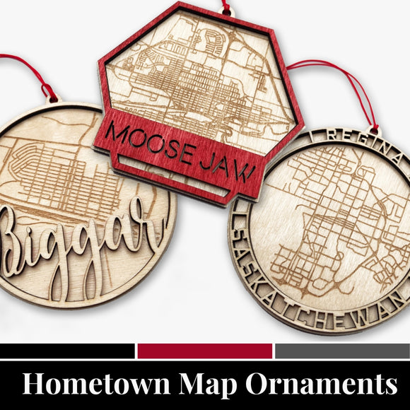 Hometown Map Ornaments