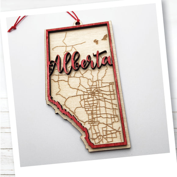 Alberta Map Ornament