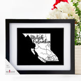 British Columbia Map Print