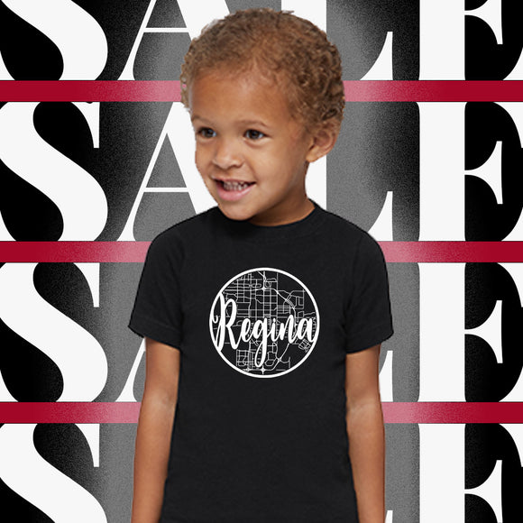 REGINA, SK Classic Map Black Shirt [Toddler] **Discontinued Colour/Style**