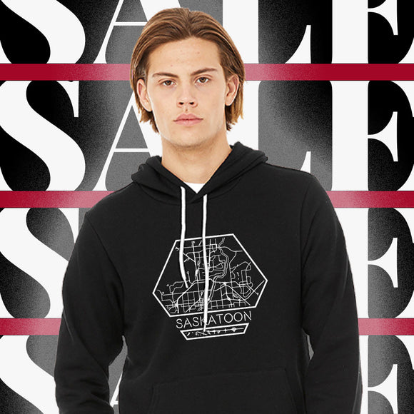 SASKATOON, SK Hex Map Black Hoodie [Adult] **Discontinued Colour/Style**