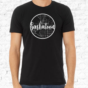 SASKATOON, SK Classic Map Black Shirt [Adult] **Discontinued Colour/Style**